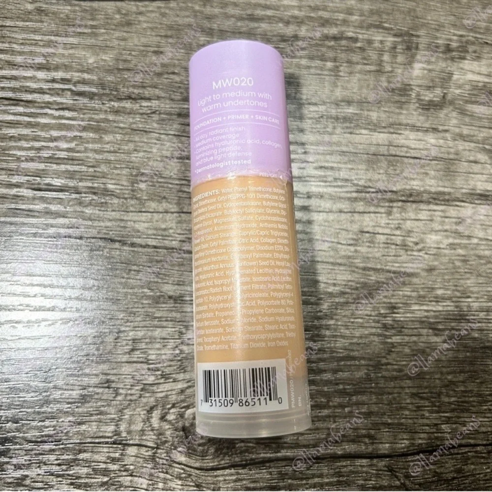 JOAH Crystal Glow Peptide-Infused Foundation – MW020 (Light to Medium)